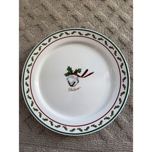 Hallmark POLAR EXPRESS 10" Dinner Plate Christmas Holly Jingle Bell Believe